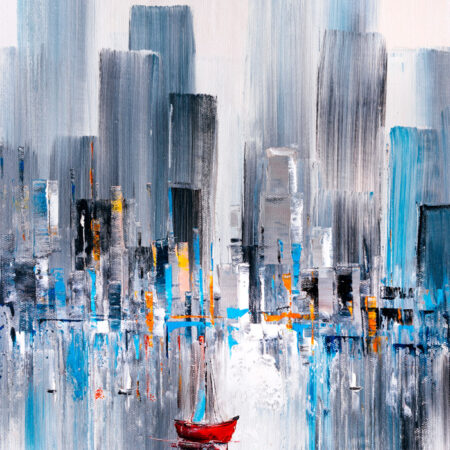 Πινακας σε καμβά MANHATTAN BAY OIL PAINTING - Αφηρημενα και Abstract Sticky 5