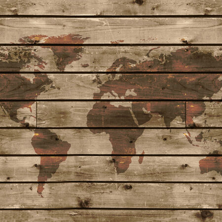 Πινακας σε καμβά WOODEN WORLD MAP - Χαρτες Sticky 5
