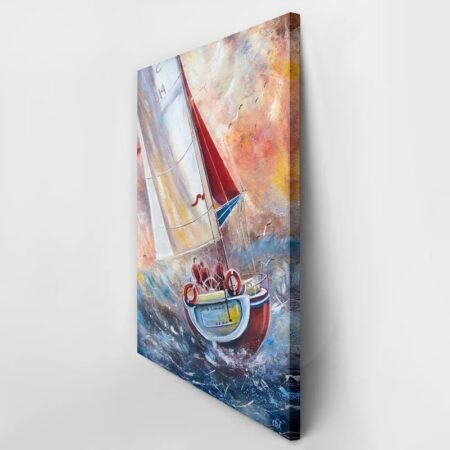 Πινακας σε καμβά THREE SAILMEN ON A SAILING BOAT - Αθληματα και Χομπυ Sticky 2
