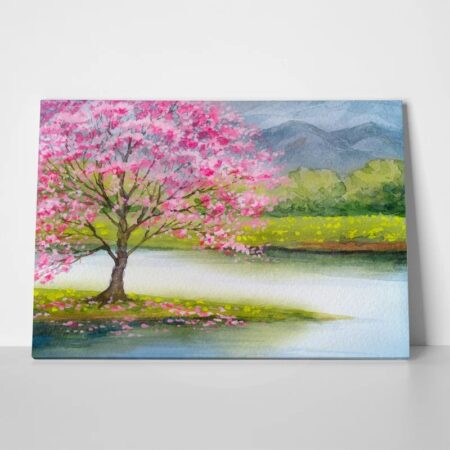 Πινακας σε καμβά PEACH SEEDLING ON MIST ISLAND - 40cm x 30cm