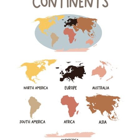 Πόστερ CONTINENTS - Παιδικά Sticky 2