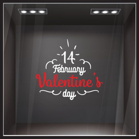 Αυτοκoλλητο Βιτρίνας 14 FEBRUARY - Μικρό