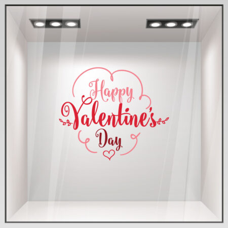 Αυτοκoλλητο Βιτρίνας HAPPY VALENTINES DAY 2 - Μικρό