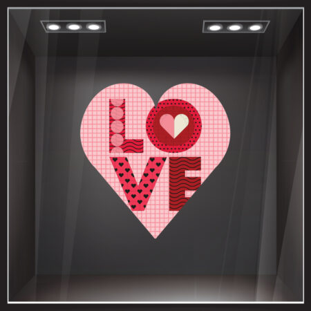 Αυτοκoλλητο Βιτρίνας LOVE HEART SHAPE - Μικρό