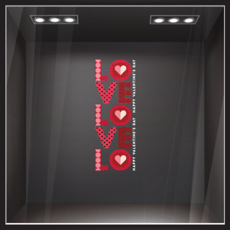Αυτοκoλλητο Βιτρίνας LOVE PATTERN - Μικρό