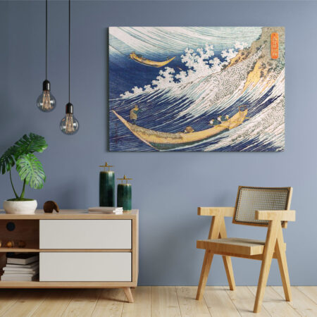 Πινακας σε καμβά HOKUSAI - A WILD SEA AT COSHI - 40cm x 30cm