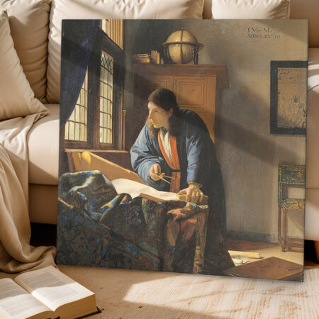 Πίνακας σε καμβά VERMEER - THE GEOGRAPHER - 30cm x 30cm