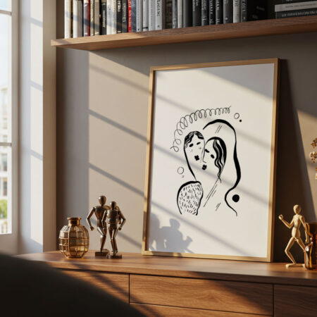 Πόστερ ABSTRACT BLACK AND WHITE COUPLE - 21cm x 30cm