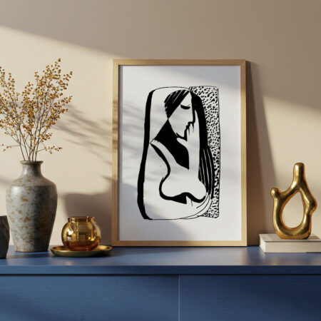 Πόστερ ABSTRACT BLACK AND WHITE WOMAN - 21cm x 30cm