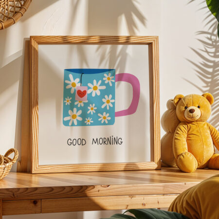 Πόστερ ΤΕΤΡΑΓΩΝΟ CUTE CUP GOOD MORNING - 50cm x 50cm