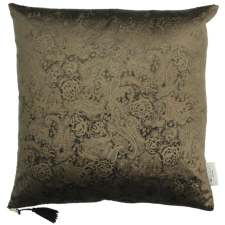 Μαξιλάρι Paisley Καφέ Βελούδο 45x45cm - Διακοσμητικά Μαξιλάρια