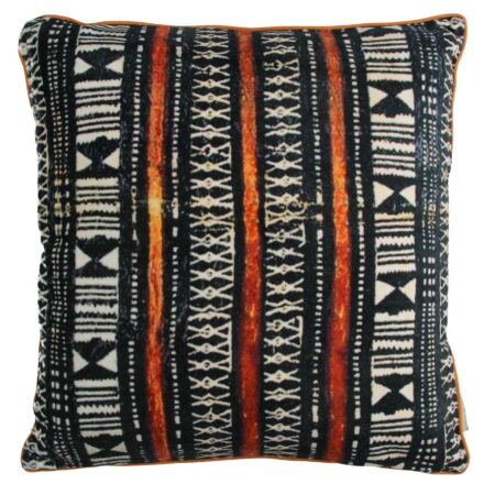 Μαξιλάρι Tribal Μαύρο Βελούδο 45x45cm - Διακοσμητικά Μαξιλάρια
