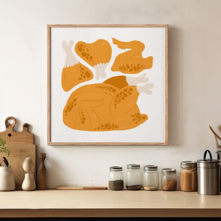 Πόστερ MATISSE STYLE GRILLED CHICKEN - 50cm x 50cm