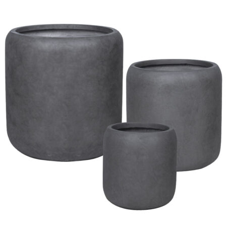 ΚΑΣΠΩ FIBERCLAY ΣΕΤ/3 ΓΚΡΙ ΑΝΘΡΑΚΙ ΒΑΡΕΛΙ ΠΟΜΠΕ - S:Φ32x34, M:Φ42x43, L:Φ54x55cm 16/ΠΑΛ - Κασπω