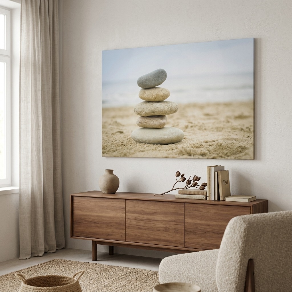OUTLET Πινακας σε καμβά BALANCED STONES 65cm x 40cm