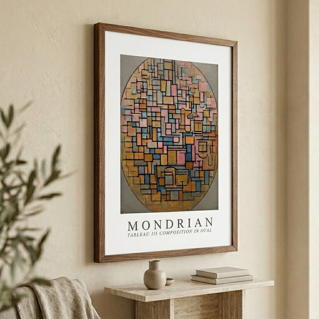 Πόστερ MONDRIAN - TABLEAU III COMPOSITION IN OVAL