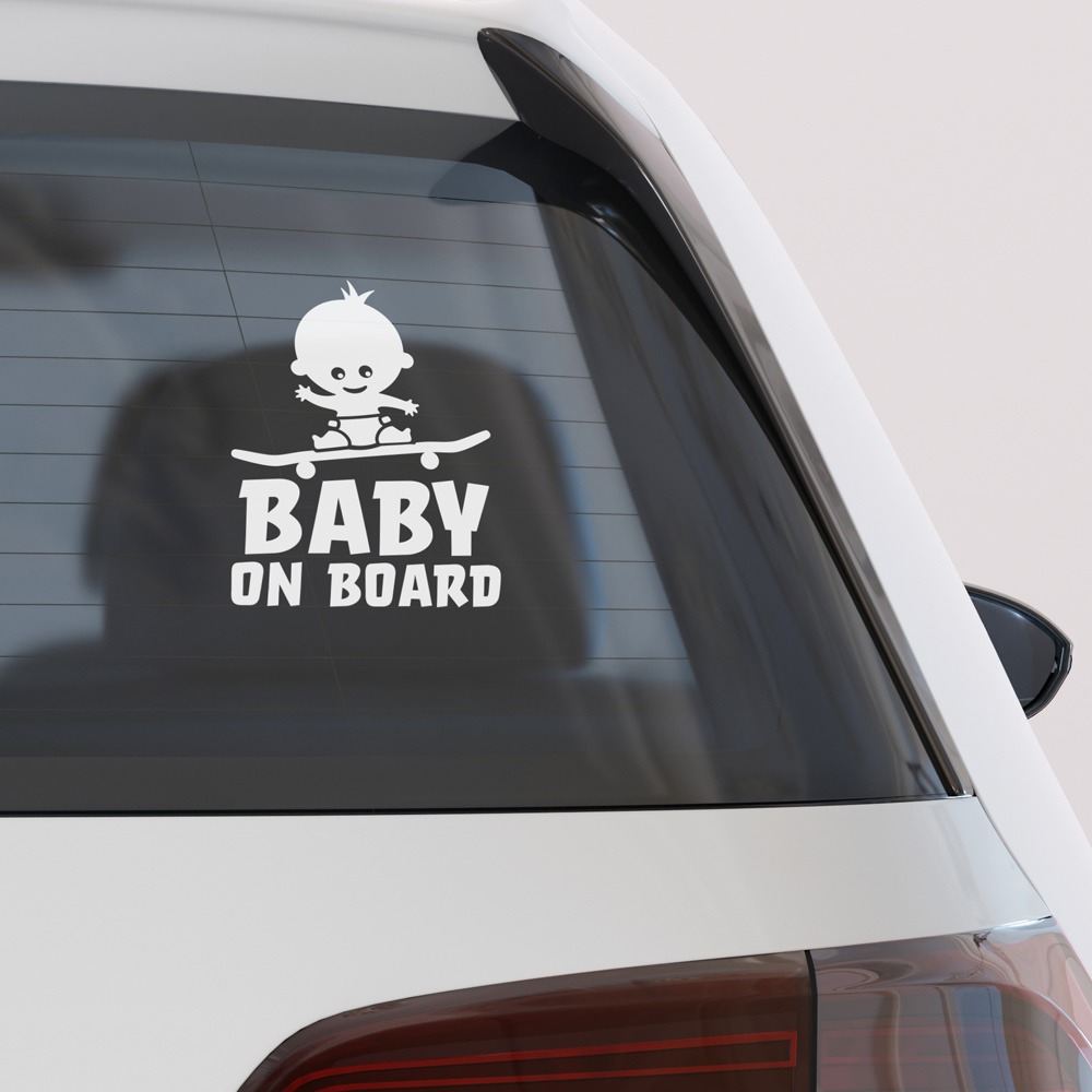Αυτοκολλητο Αυτοκινητου BABY ON SKATEBOARD