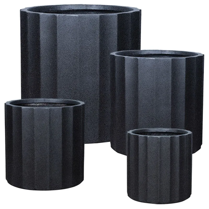 ΚΑΣΠΩ FIBERCLAY ΣΕΤ/4 ΜΑΥΡΟ KYΛΙΝΔΡΟΣ ΚΙOΝΑΣ - S:Φ39x39.5, M:Φ46x46, L:Φ55x55, XL:Φ70x70cm 3/ΠΑΛ