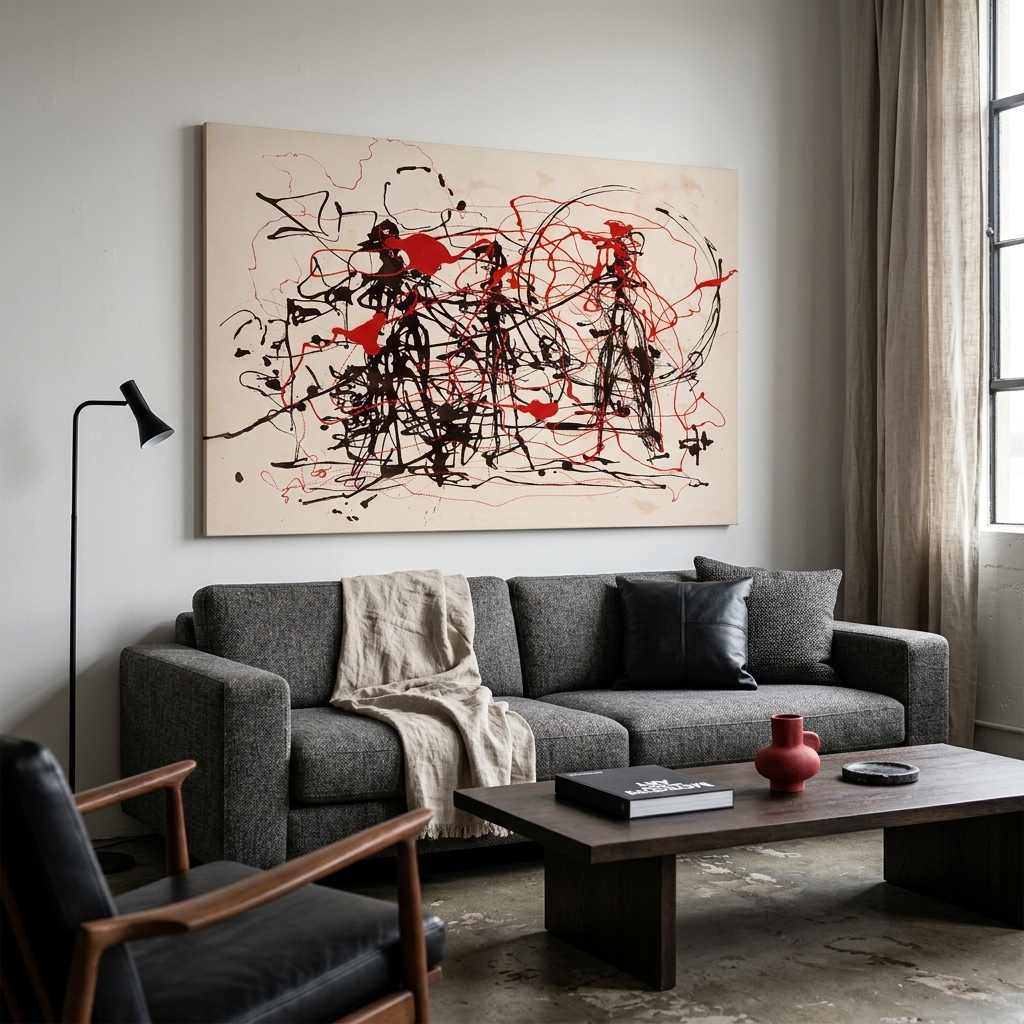 OUTLET Πινακας σε καμβά JACKSON POLLOCK - UNTITLED no2 120cm x 80cm