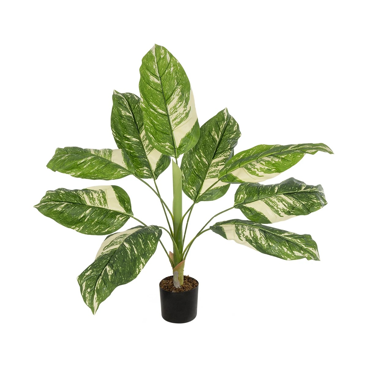 DIEFFENBACHIA 20941 Τεχνητό Διακοσμητικό Φυτό Πράσινη & Μπεζ Διφενμπάχια Μ80 x Π80 x Υ90cm