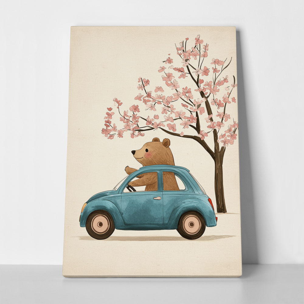 Πινακας σε καμβά BEAR DRIVING