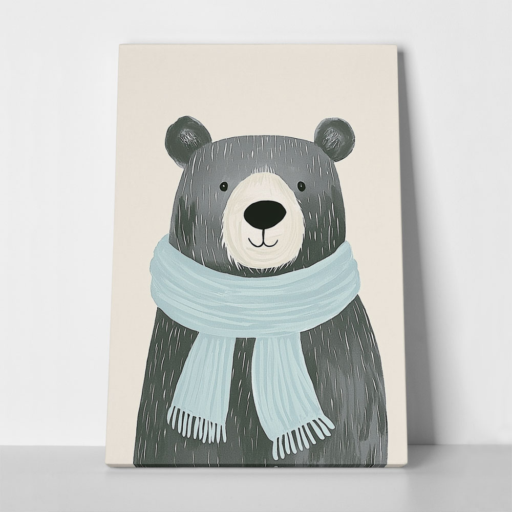 Πινακας σε καμβά BEAR WITH SCARF