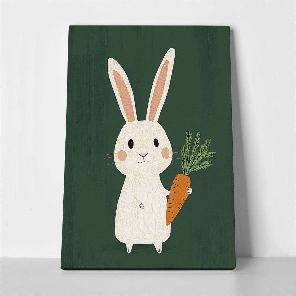 Πινακας σε καμβά BUNNY WITH CARROT