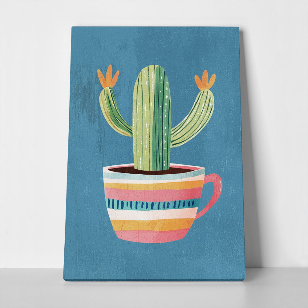 Πινακας σε καμβά CACTUS IN A CUP