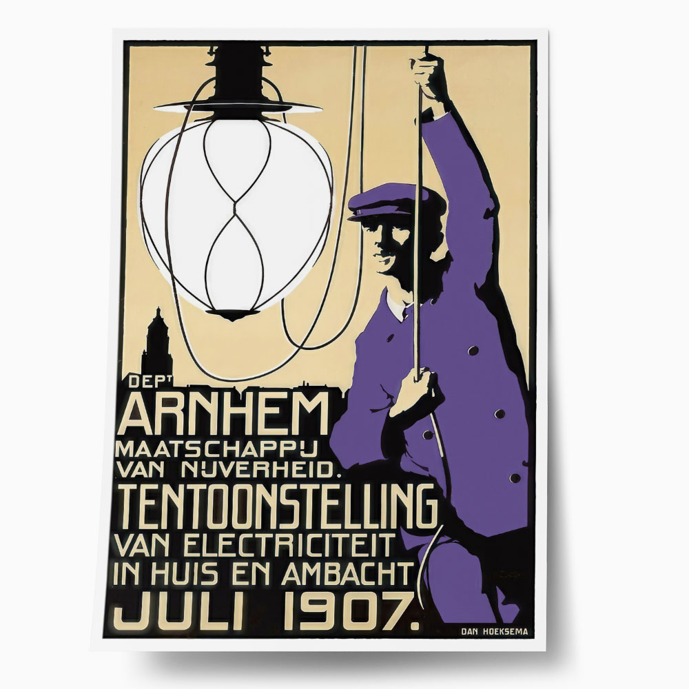 Πόστερ 1907 EXHIBITION ON ELECTRICITY IN HOMES AND CRAFTS