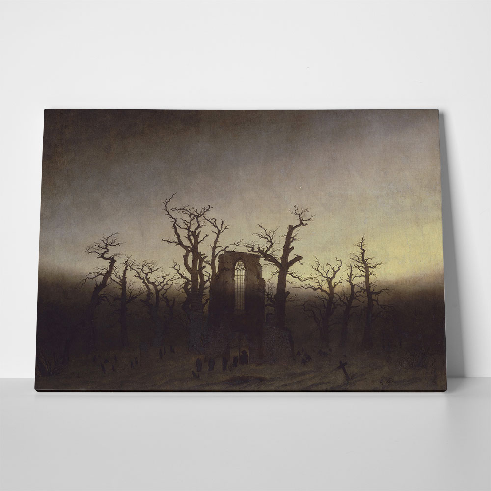 Πινακας σε καμβά CASPAR DAVID FRIEDRICH - THE ABBEY IN THE OAKWOOD