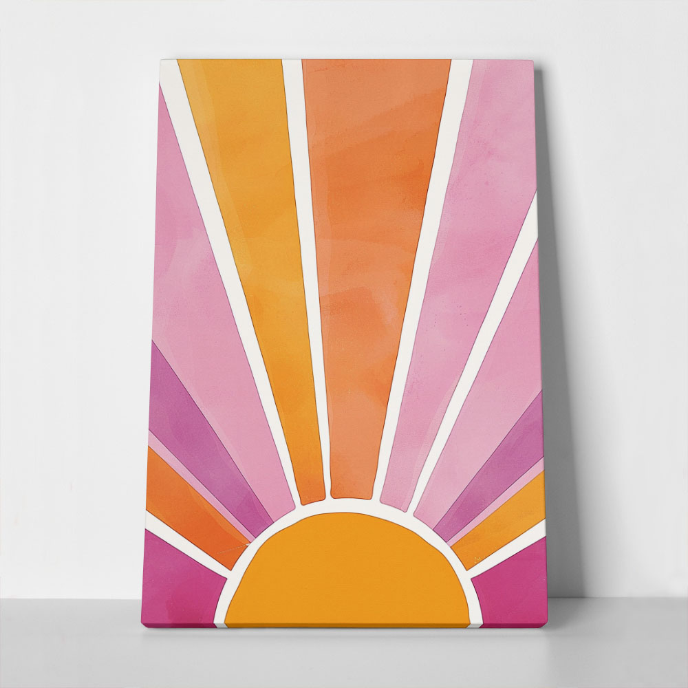 Πινακας σε καμβά PINK AND ORANGE SUNSHINE