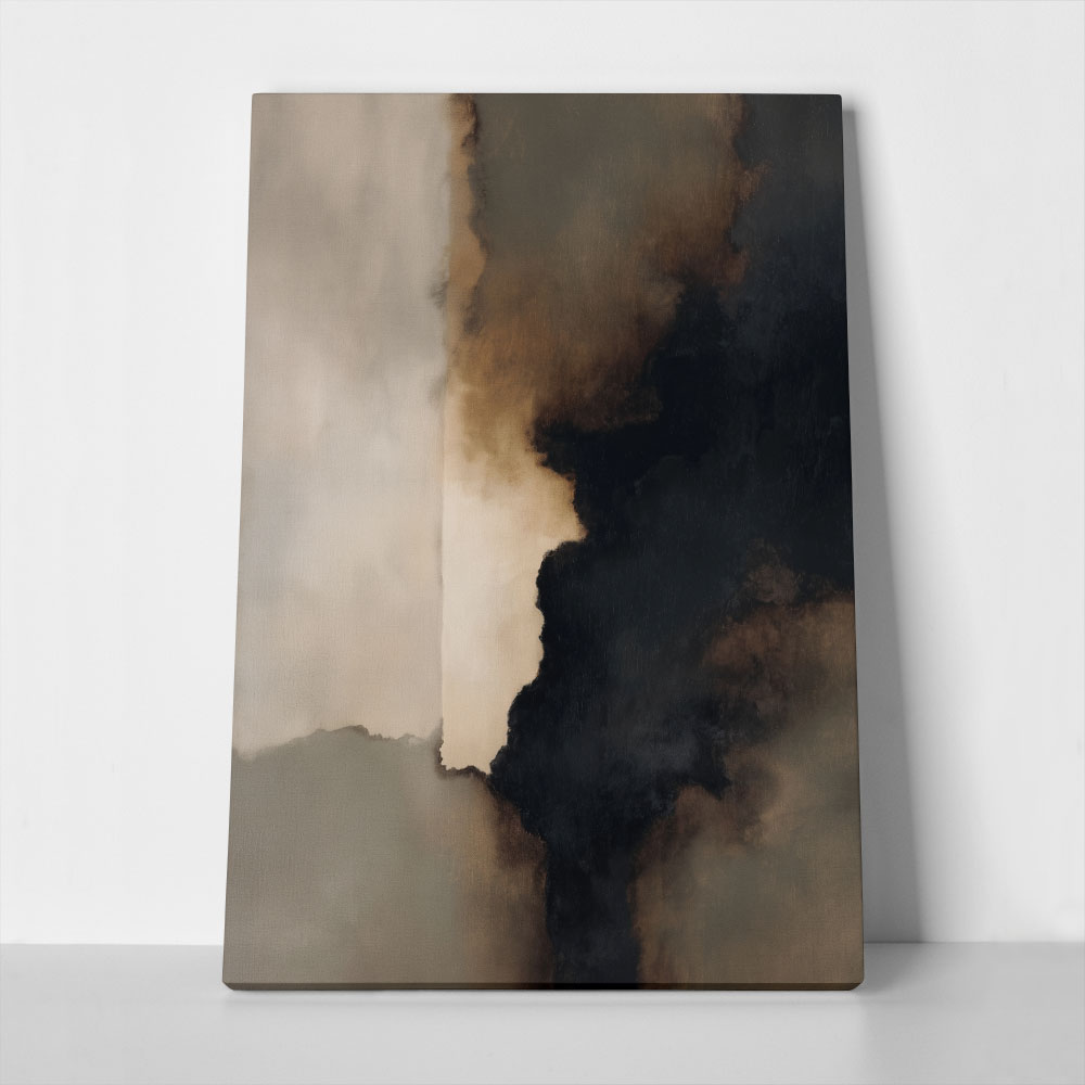 Πίνακας σε Καμβά ABSTRACT TEXTURED BROWN AND GRAY