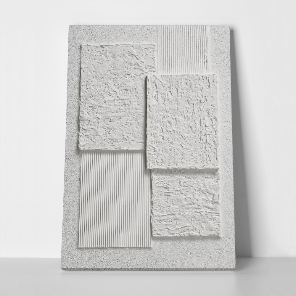 Πίνακας σε Καμβά ABSTRACT WHITE TEXTURED BOXES