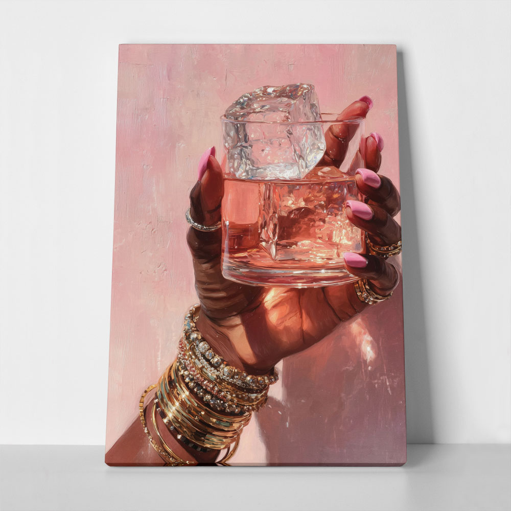 Πίνακας σε Καμβά AFROCENTRIC DRINKING PINK