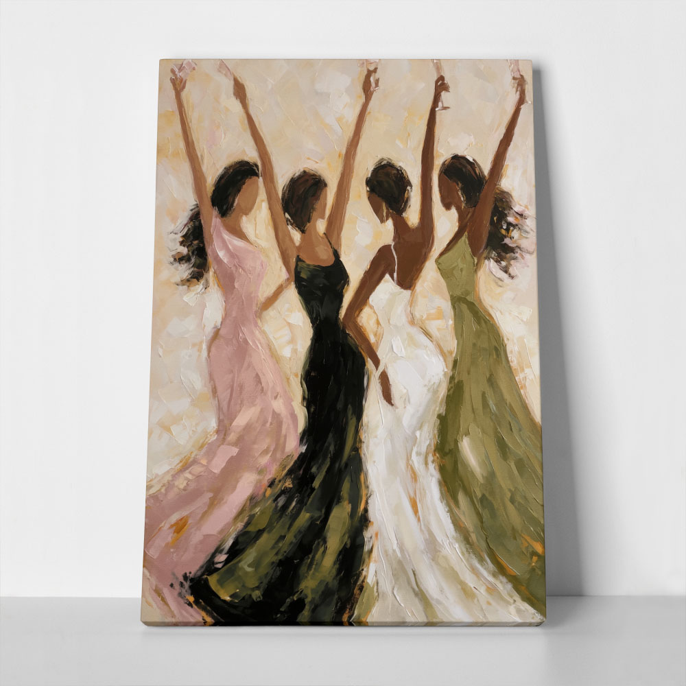 Πίνακας σε Καμβά AFROCENTRIC FOUR WOMEN PARTYING