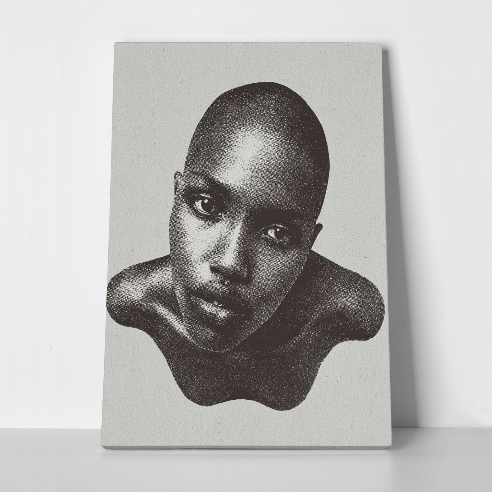 Πίνακας σε Καμβά AFROCENTRIC HALFTONE WOMAN PORTRAIT