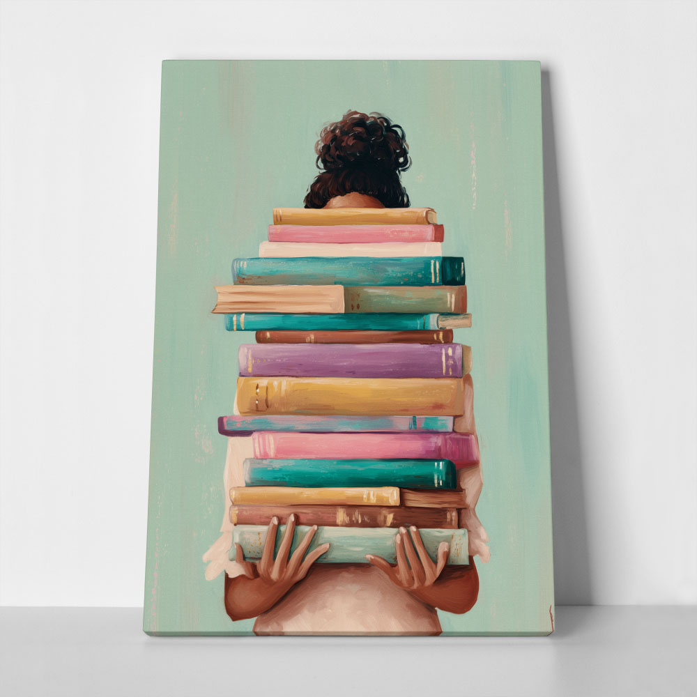 Πίνακας σε Καμβά AFROCENTRIC HOLDING BOOKS MINT