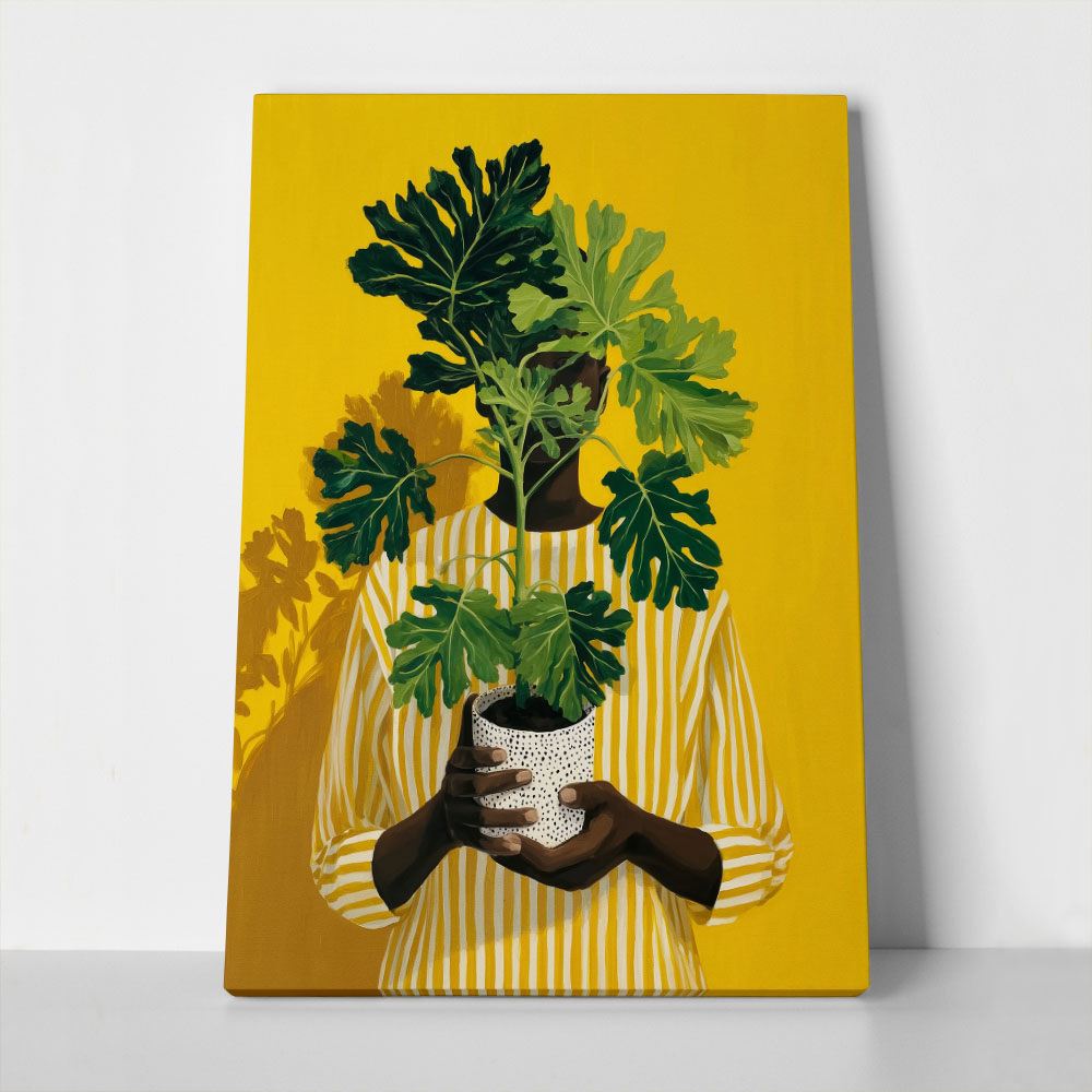 Πίνακας σε Καμβά AFROCENTRIC HOLDING PLANT