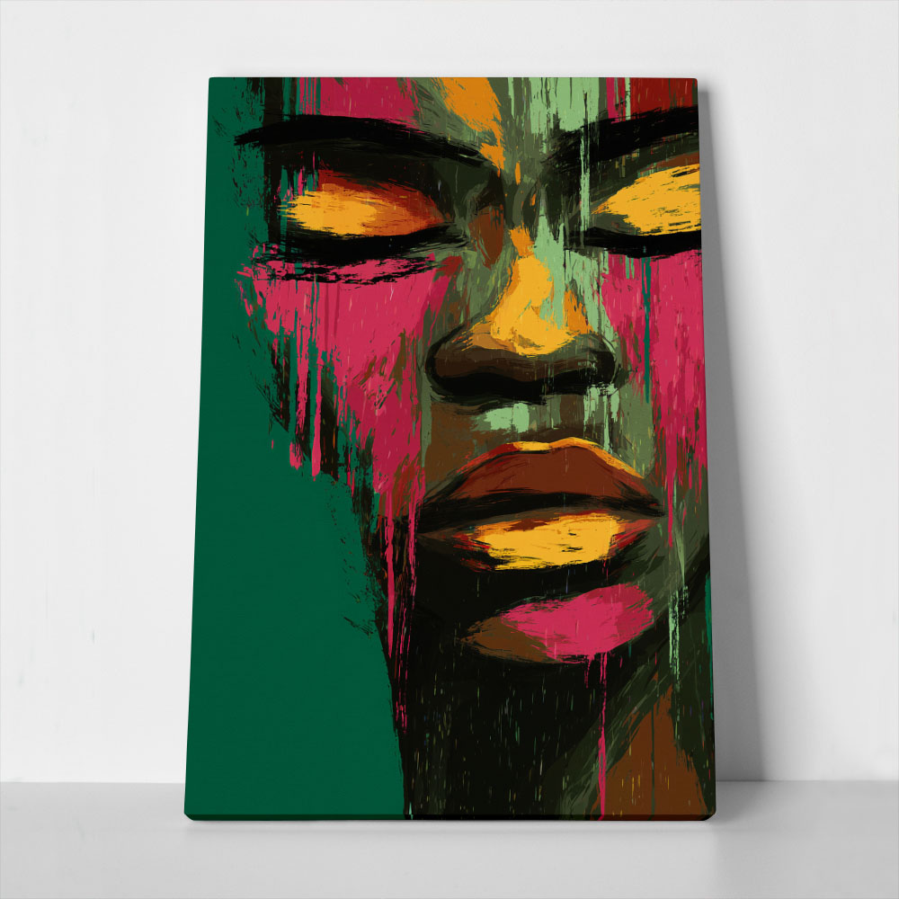 Πίνακας σε Καμβά AFROCENTRIC PAINTED FACE