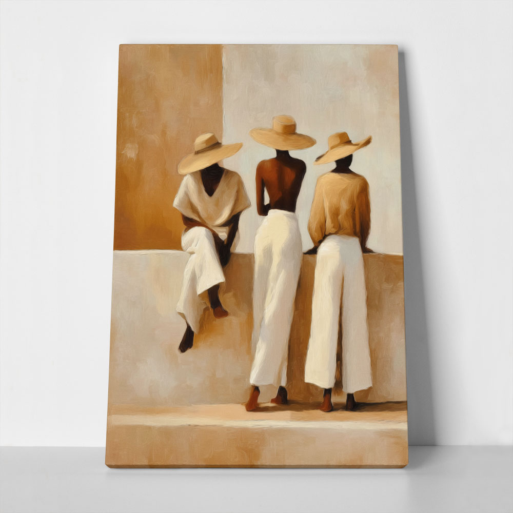 Πίνακας σε Καμβά AFROCENTRIC PEOPLE WITH HATS