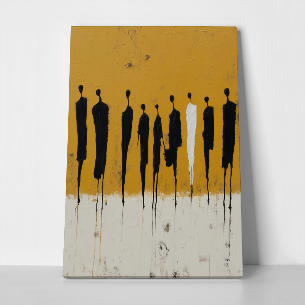Πίνακας σε Καμβά AFROCENTRIC SILHOUETTES ORANGE