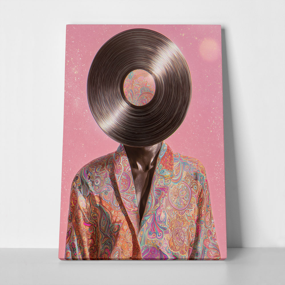 Πίνακας σε Καμβά AFROCENTRIC VINYL HEAD