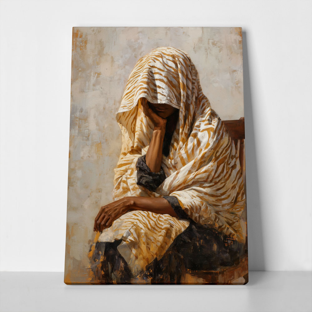 Πίνακας σε Καμβά AFROCENTRIC WOMAN THINKING
