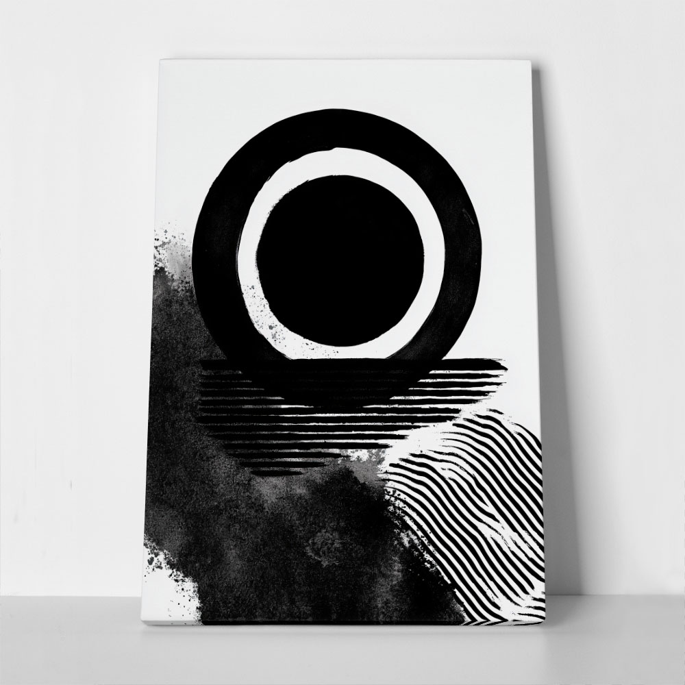 Πίνακας σε Καμβά BOHO BLACK & WHITE BLACK HOLE