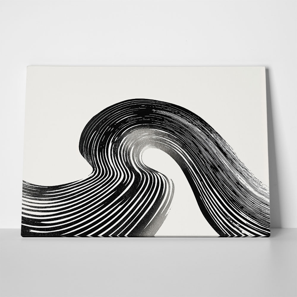 Πίνακας σε Καμβά BOHO BLACK & WHITE INK STROKES