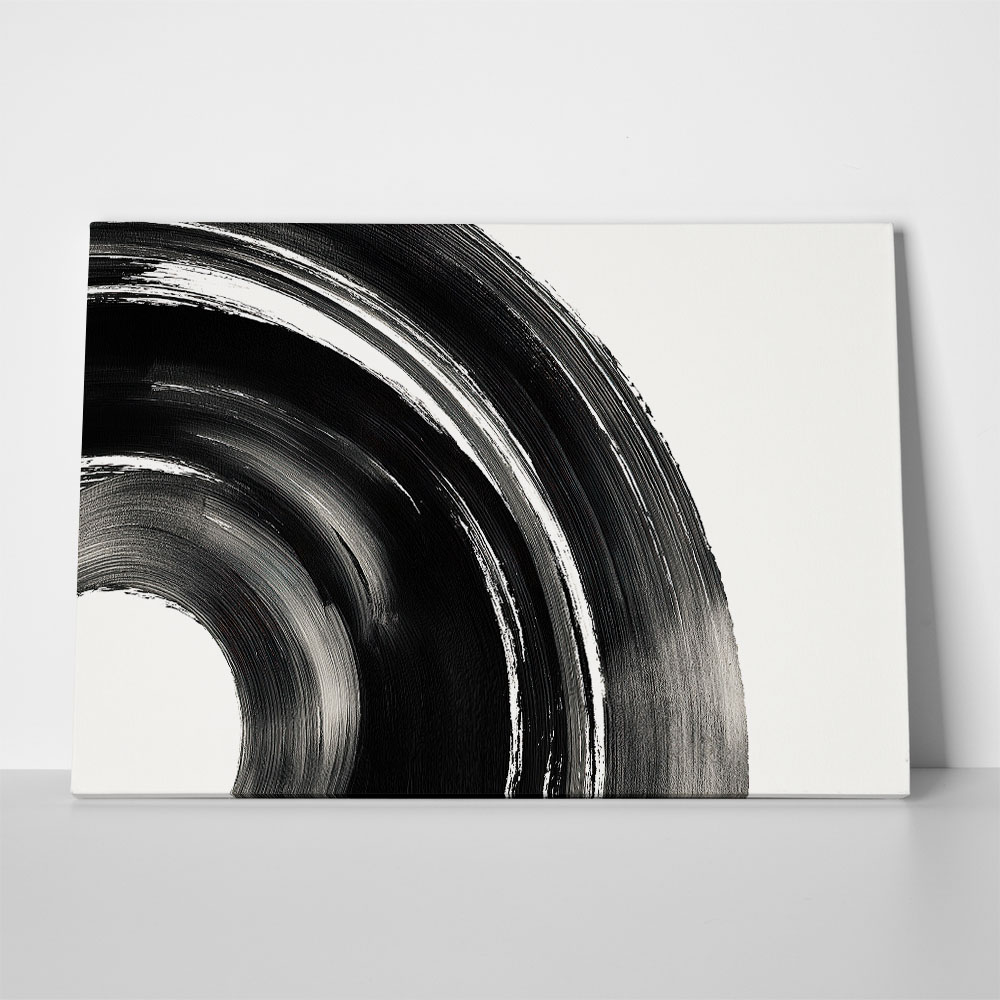 Πίνακας σε Καμβά BOHO BLACK & WHITE SWIRL