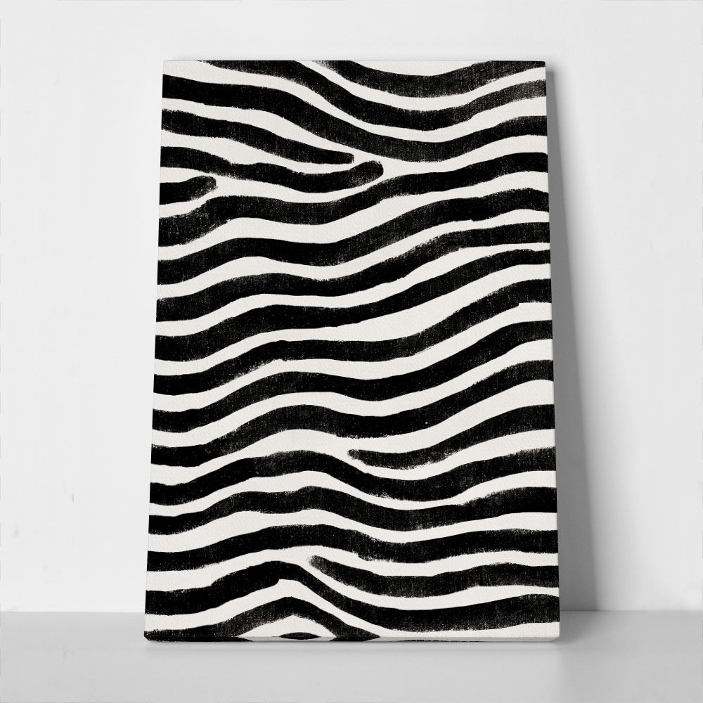 Πίνακας σε Καμβά BOHO BLACK & WHITE ZEBRA PATTERN