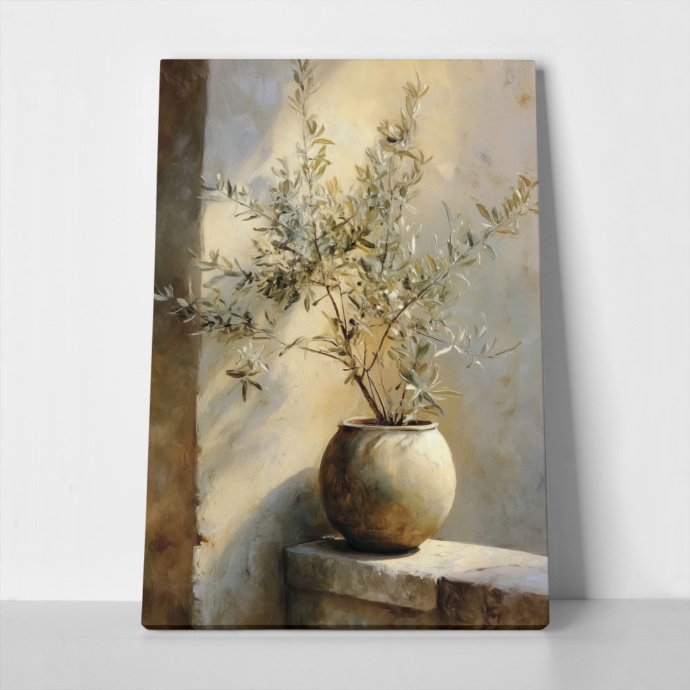Πίνακας σε Καμβά OLIVE TREE IN POT