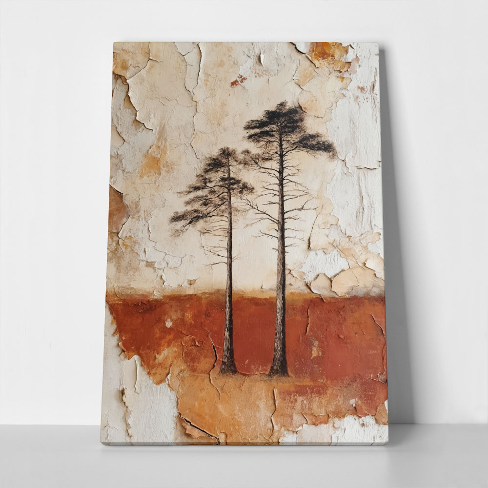 Πίνακας σε Καμβά TEXTURED PINE TREES