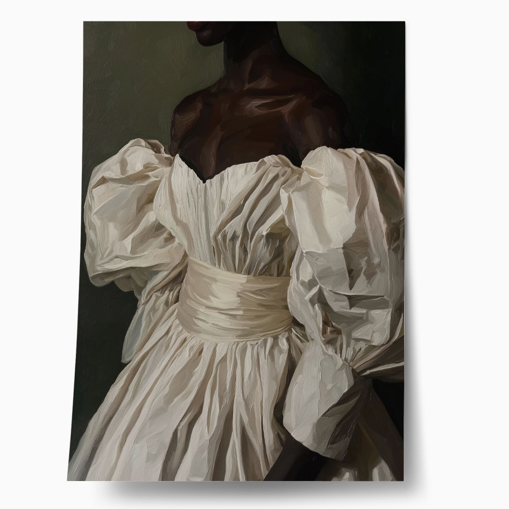 Poster AFROCENTRIC WOMAN IN WHITE DRESS (Simpler Test)